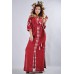 Embroidered Maxi Dress "Cool Geometry" Maroon